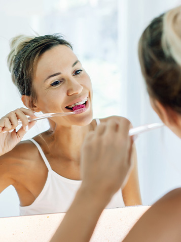 brushing and flossing